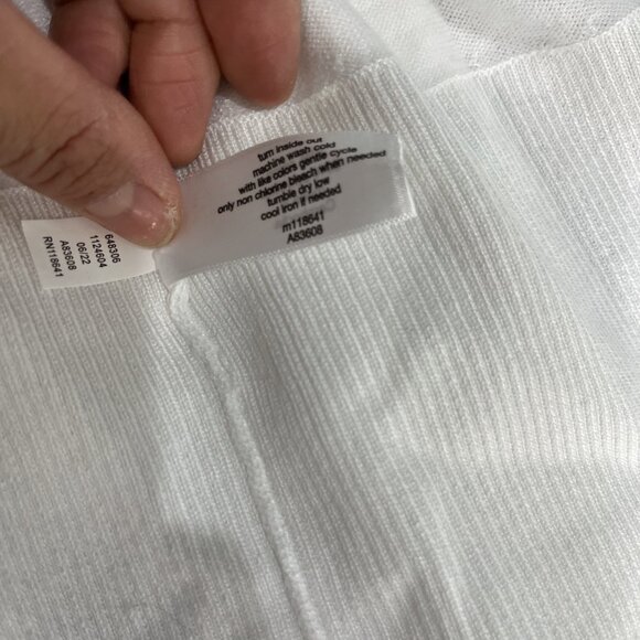 Lane Bryant Open Front Cardigan Sweater Womens Sz 26/28 White Long Ribbed Duster - Picture 5 of 6